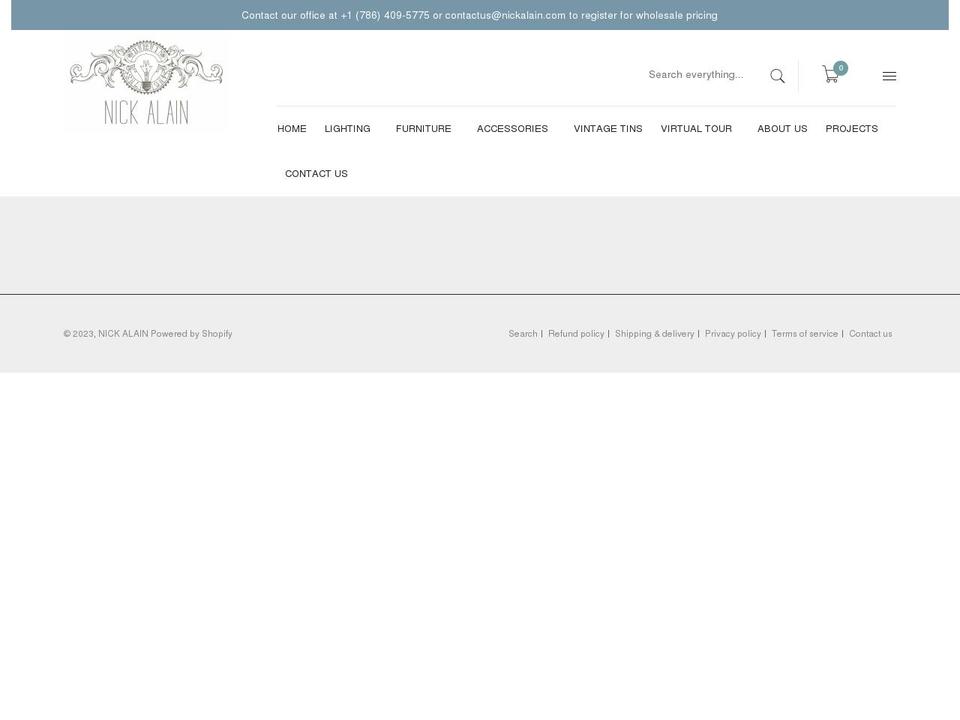 nickalain.myshopify.com shopify website screenshot