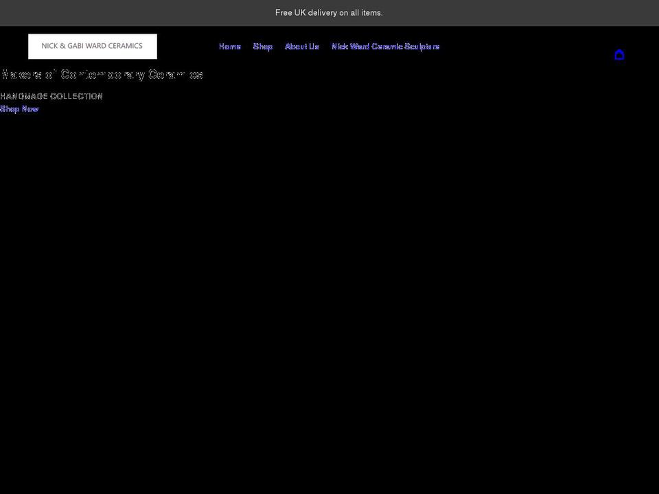 nickandgabiwardceramics.com shopify website screenshot