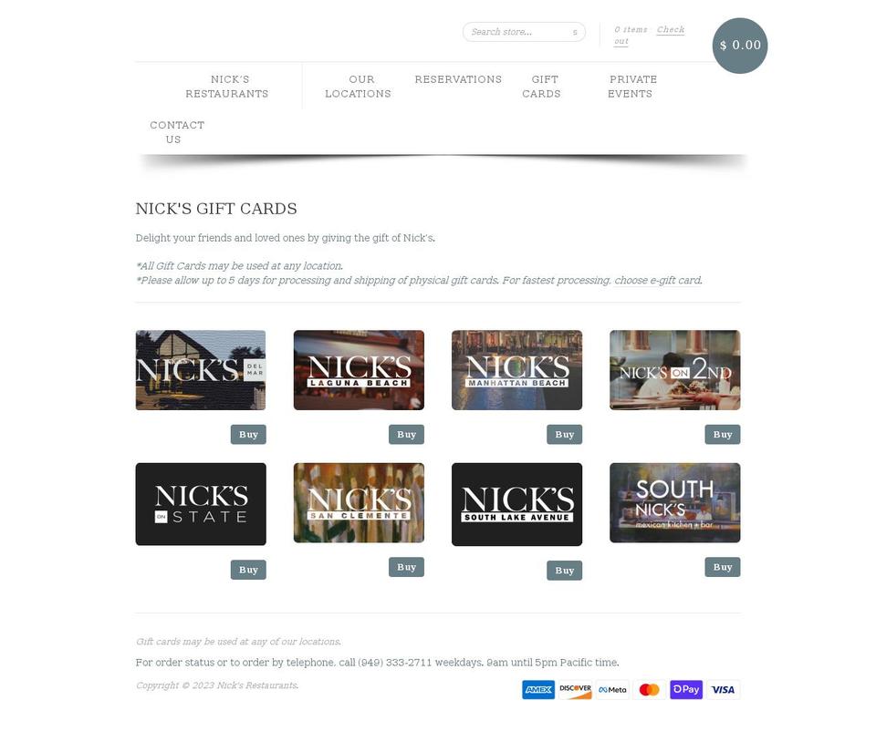 nickco.myshopify.com shopify website screenshot