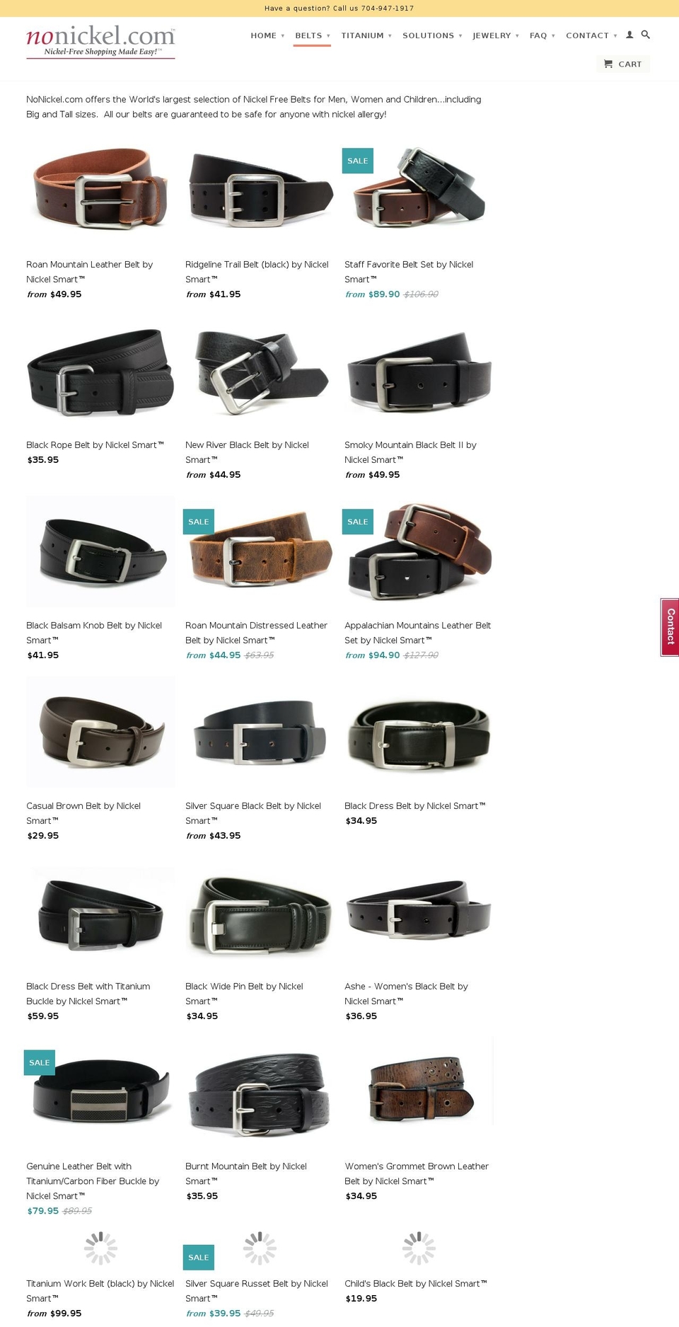 nickel-freebelts.info shopify website screenshot