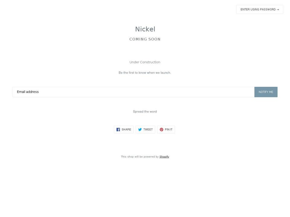 nickelclothing.com — Shopify storefront screenshot