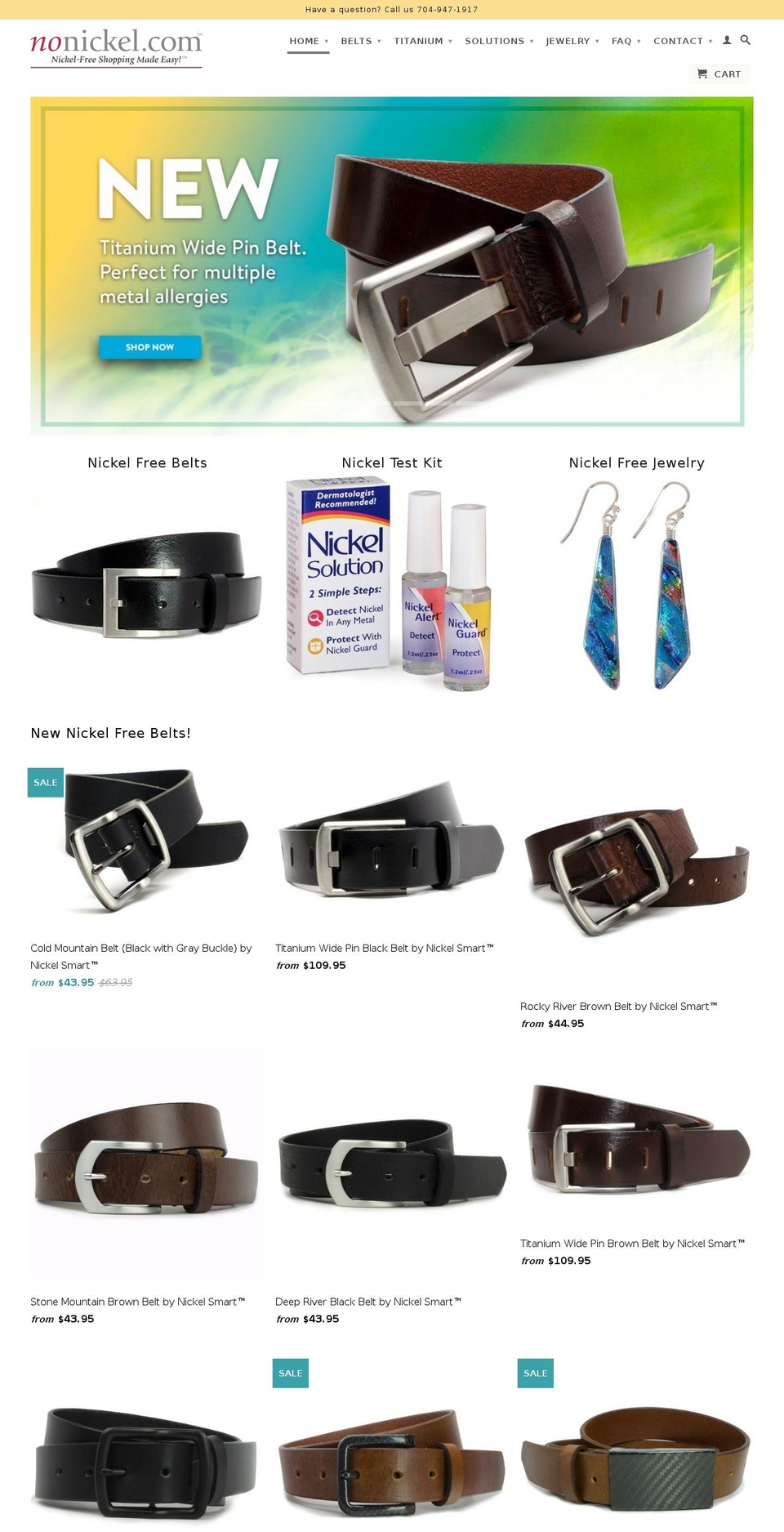 nickelfreebeltoutlet.net shopify website screenshot