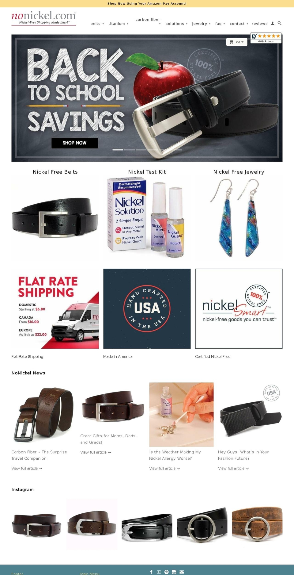 nickelfreebelts.expert shopify website screenshot