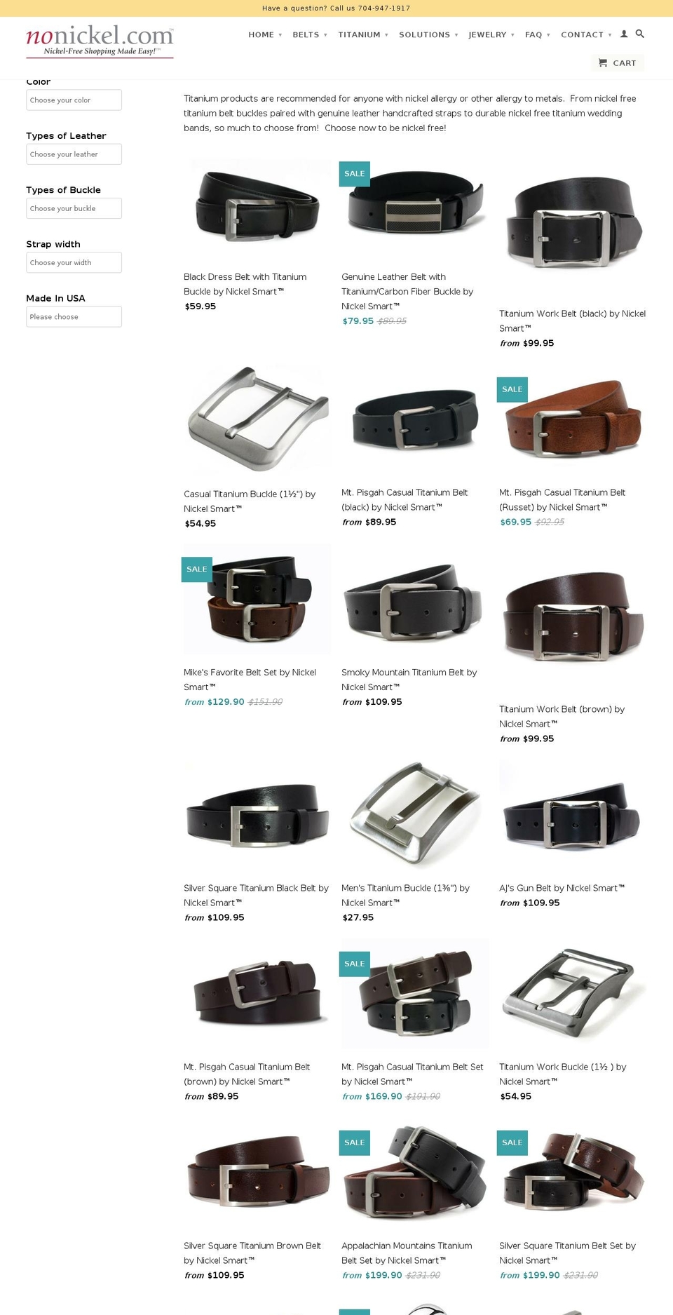 nickelfreetitanium.com shopify website screenshot