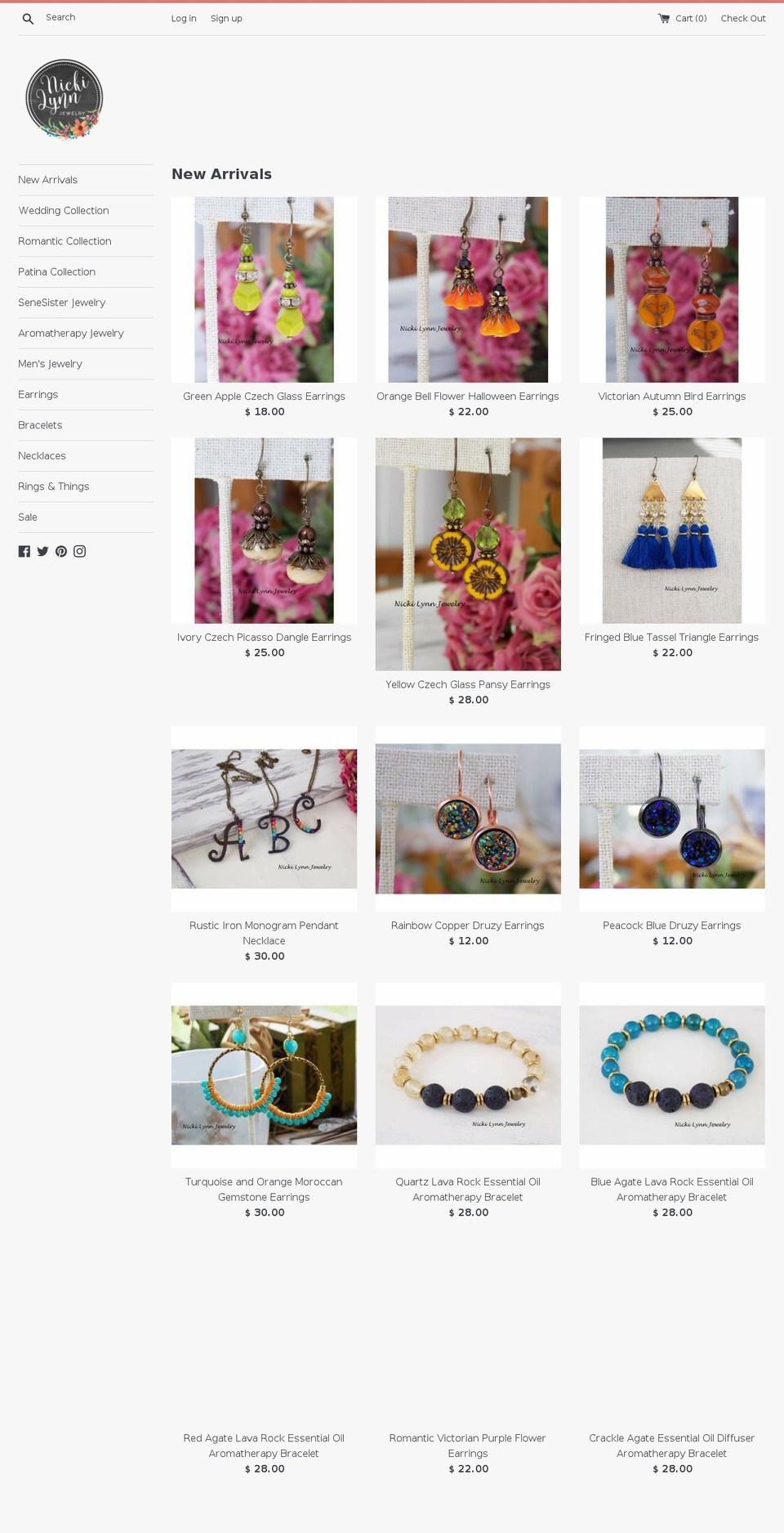 nickilynnjewelry.com shopify website screenshot