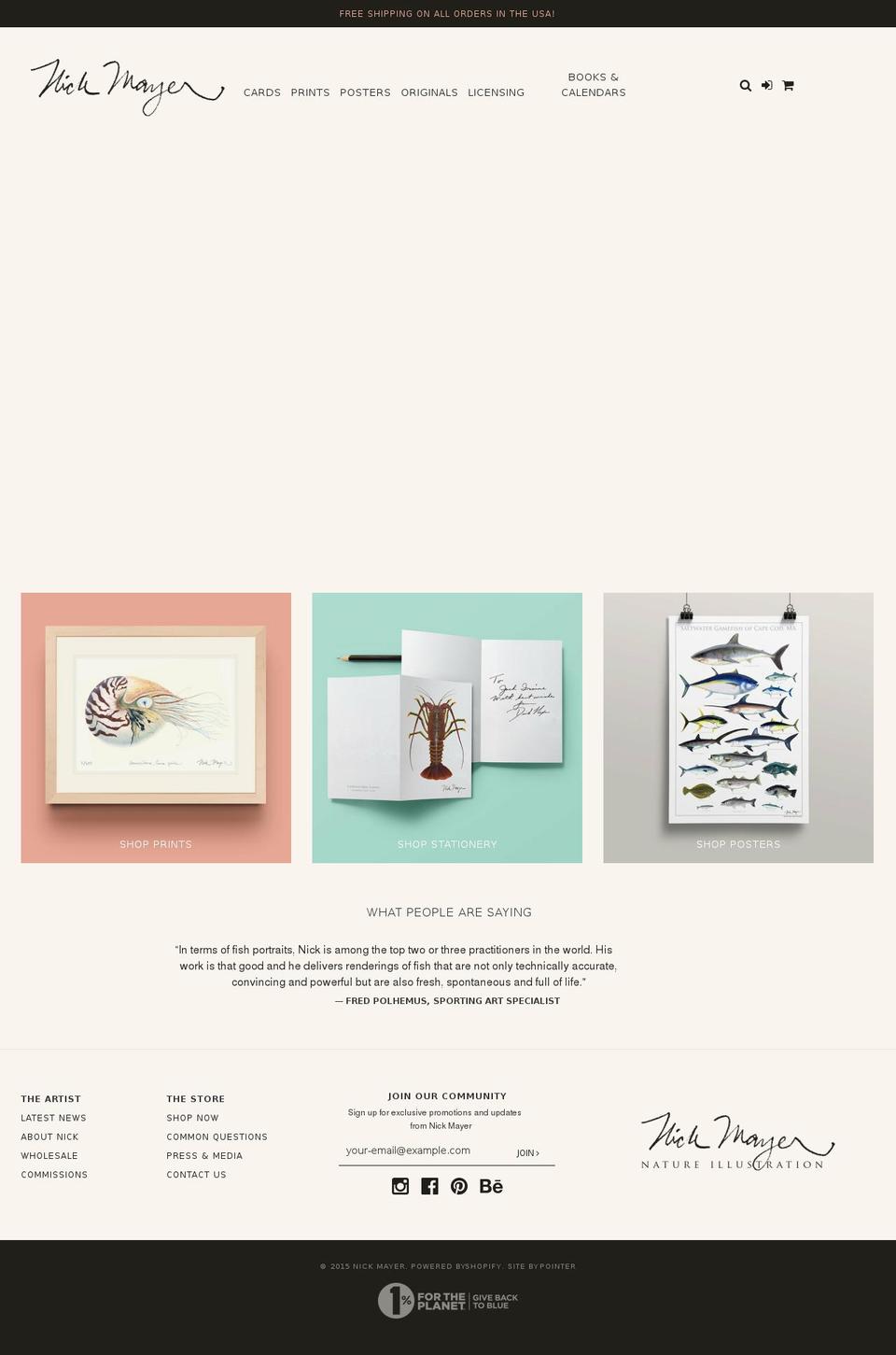 nickmayerart.com shopify website screenshot