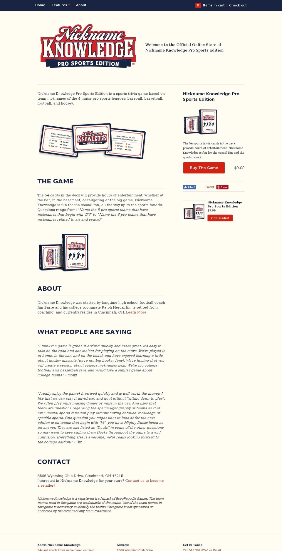 nicknameknowledge.com — Shopify storefront screenshot