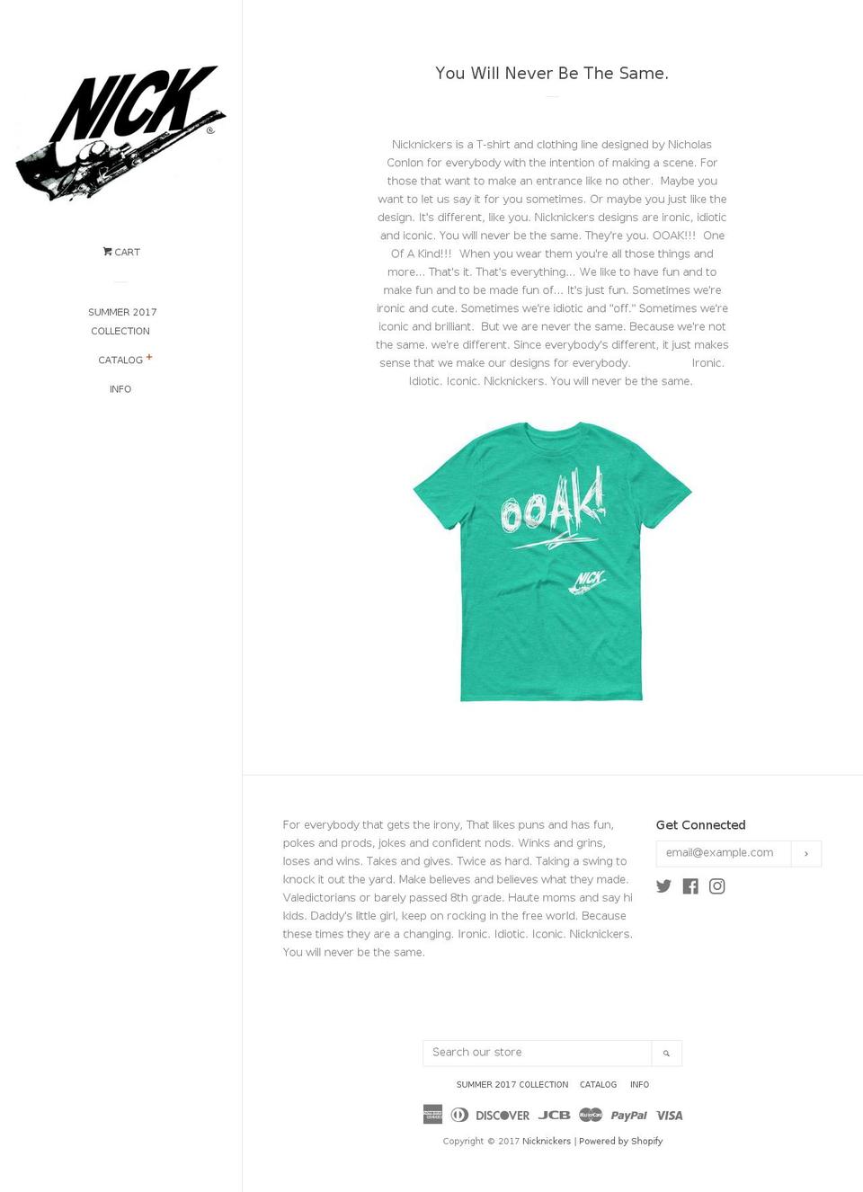 nicknickers.com shopify website screenshot
