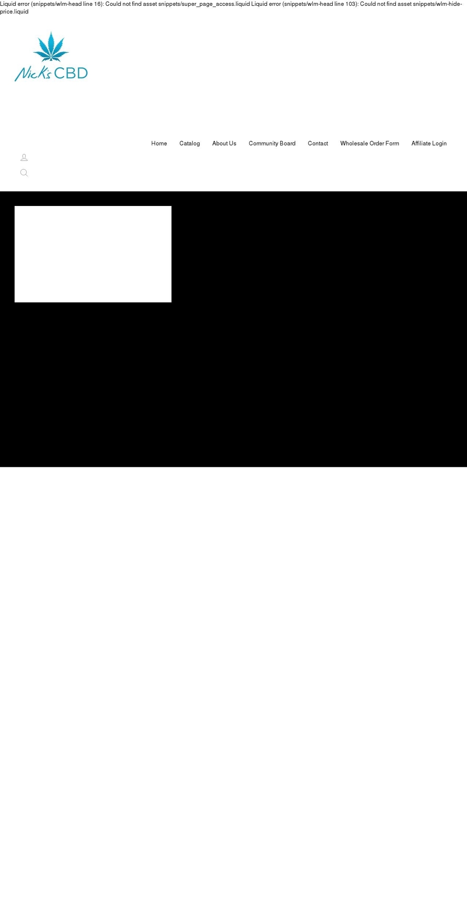 nicks-cbd.com shopify website screenshot