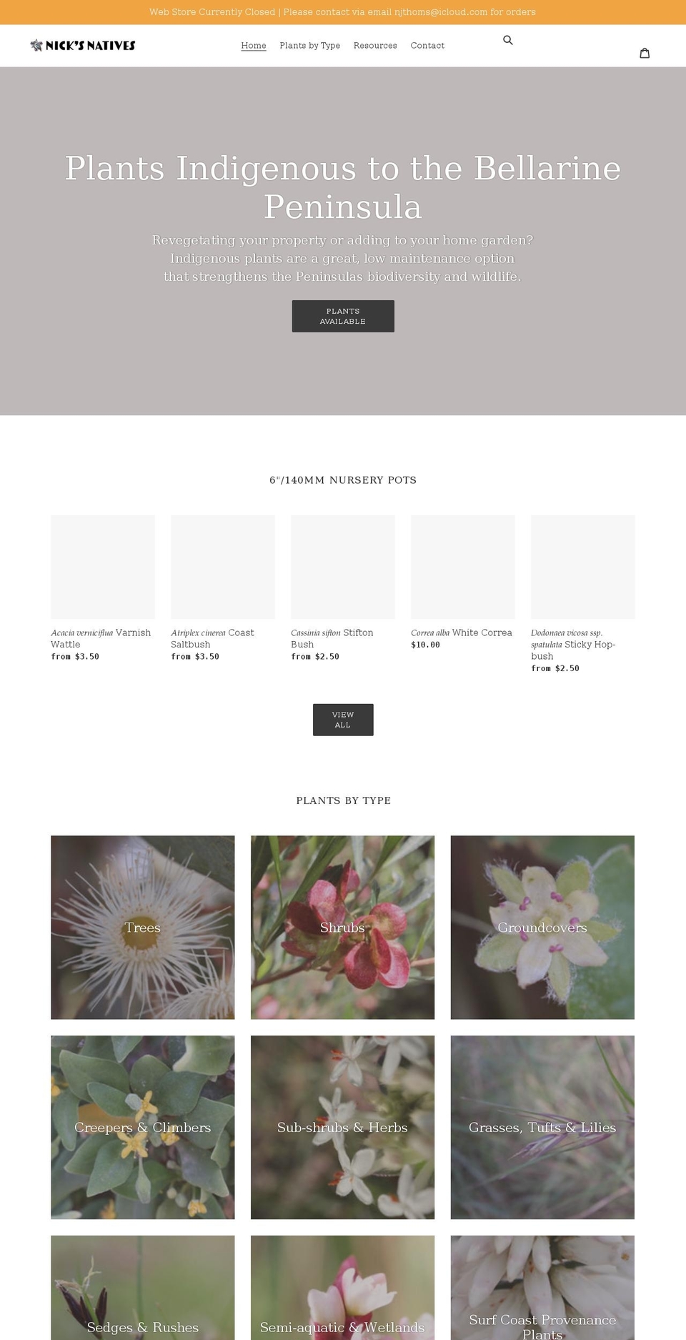 nicksnatives.com shopify website screenshot