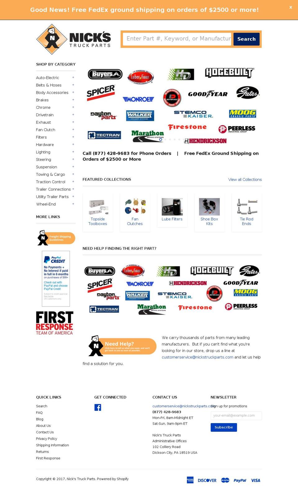 nickstruckparts.com shopify website screenshot