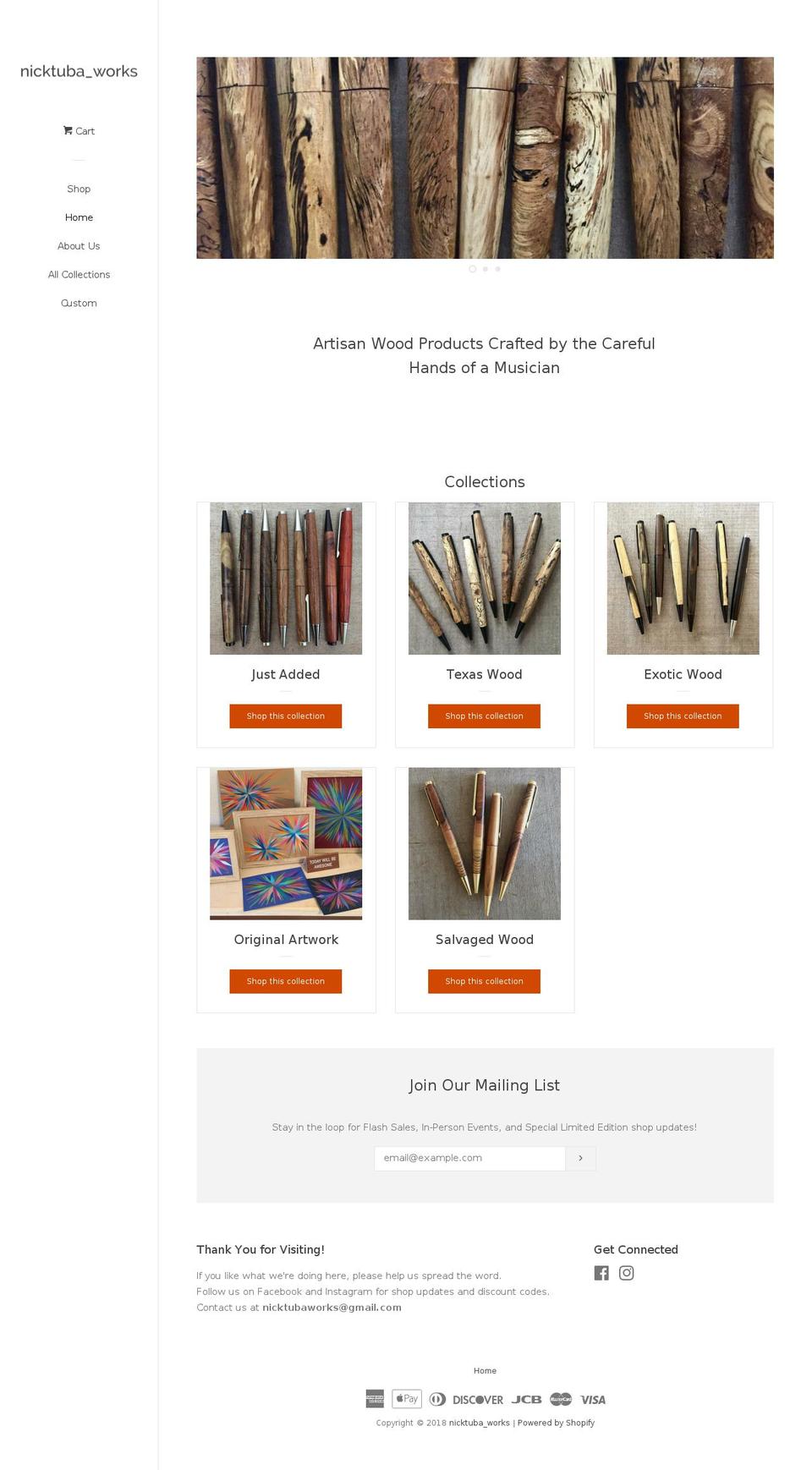 nicktubaworks.com shopify website screenshot