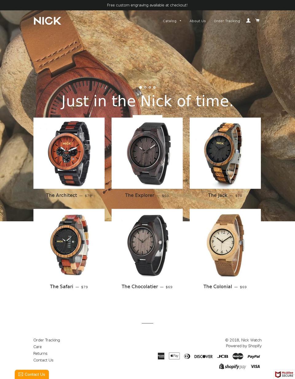 nickwatch.com — Shopify storefront screenshot