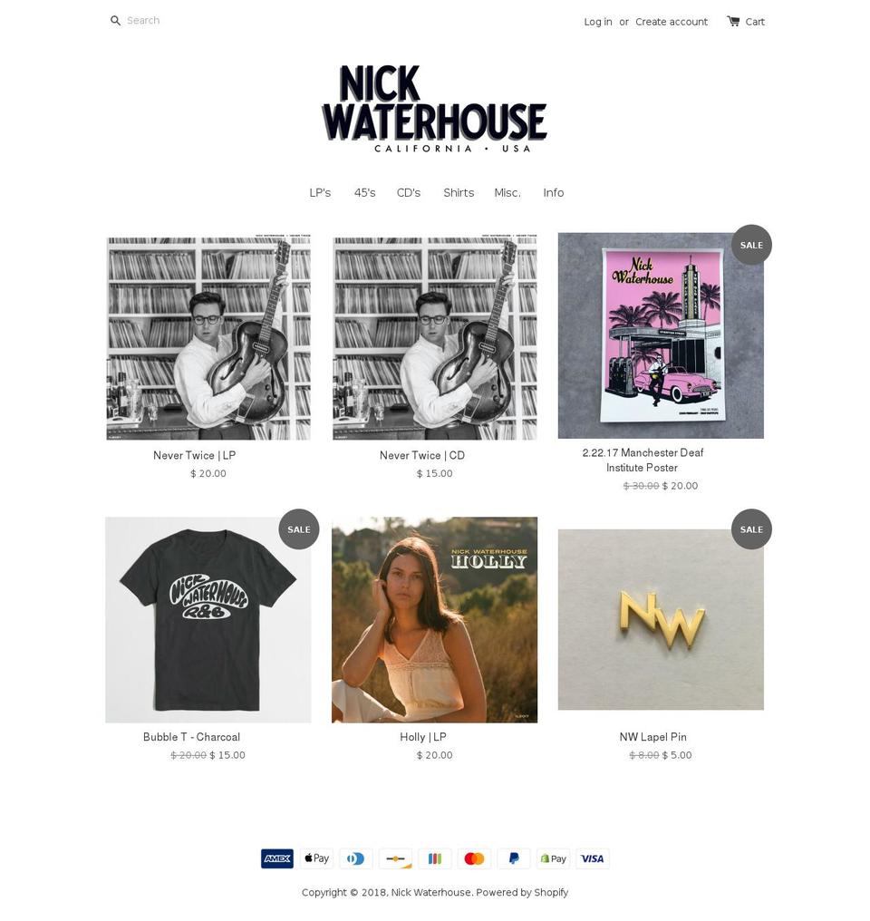 nickwaterhousestore.com shopify website screenshot