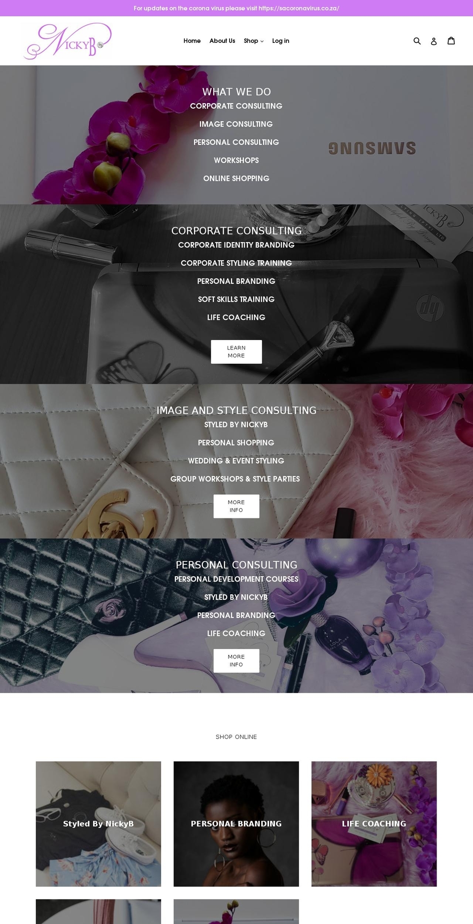 nickyb.co.za shopify website screenshot