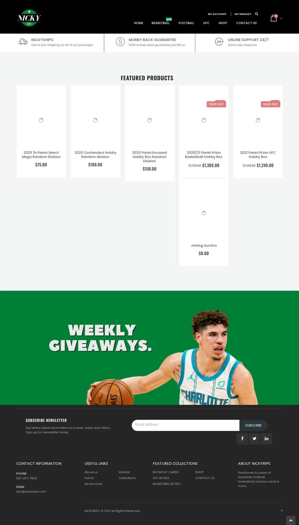 nickyrips.com shopify website screenshot