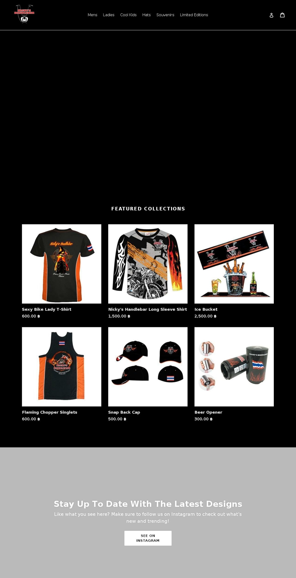 nickyshandlebarstore.com — Shopify storefront screenshot