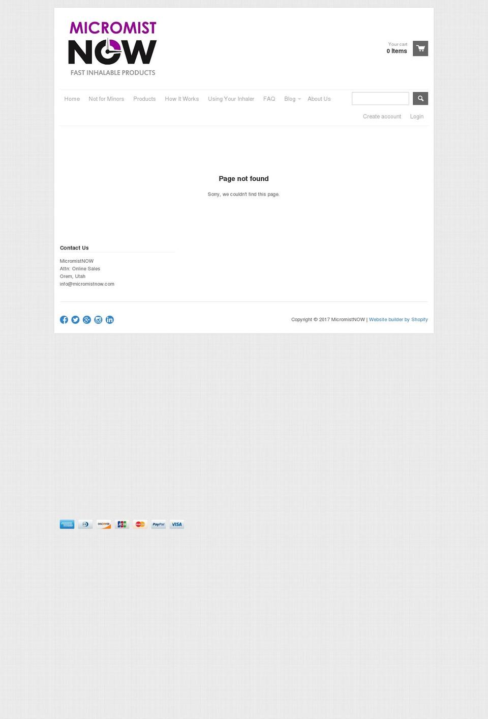 nicnowmist.com shopify website screenshot