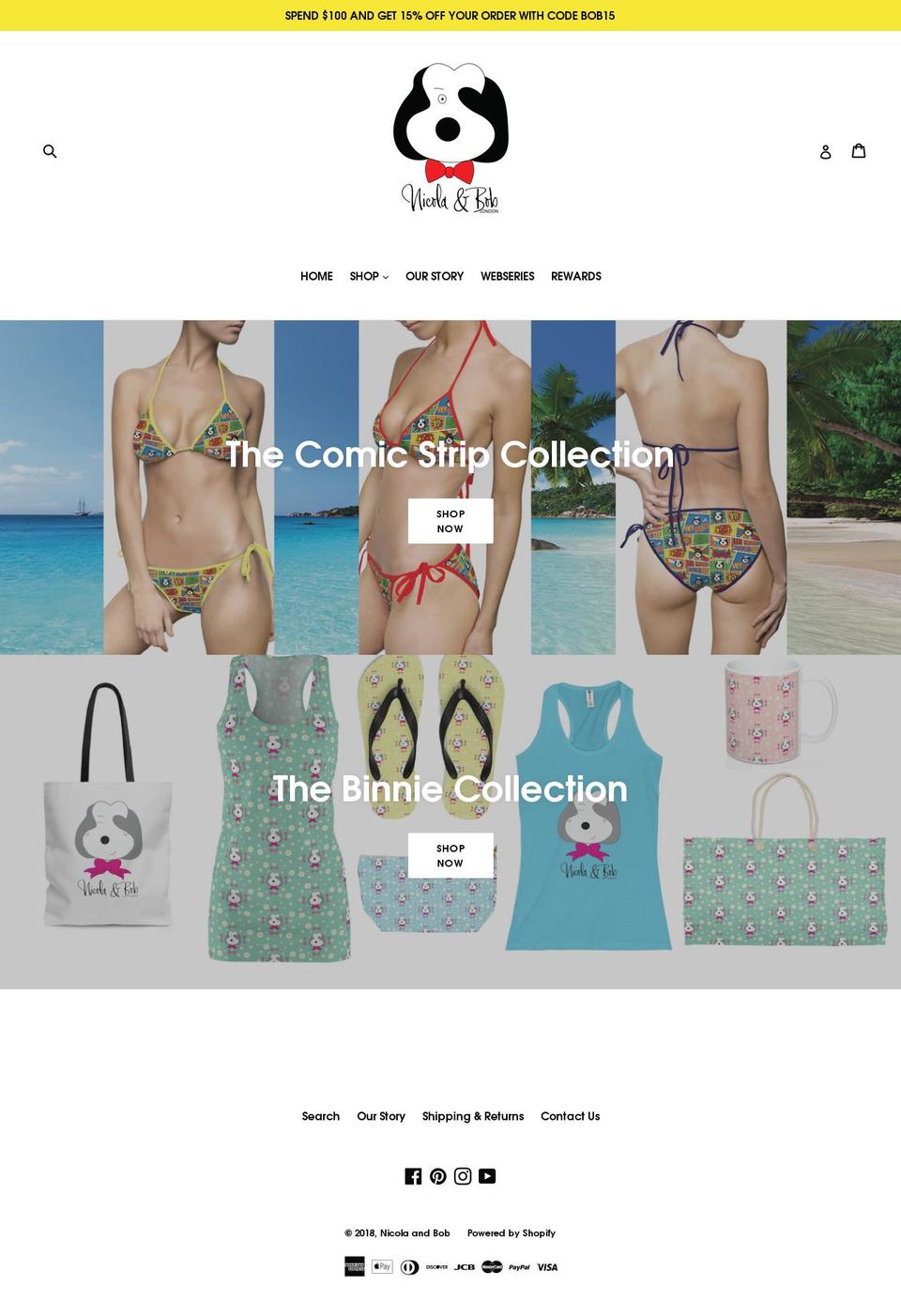 nicolaandbob.com — Shopify storefront screenshot