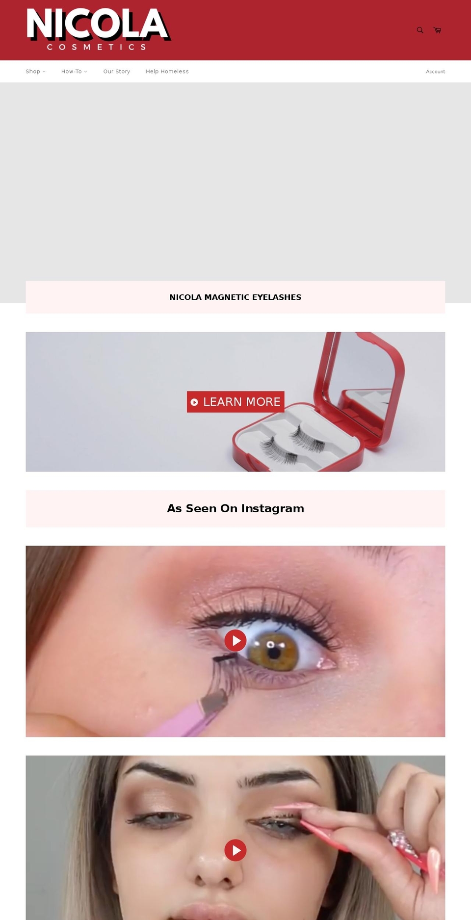 nicolacosmetics.com — Shopify storefront screenshot