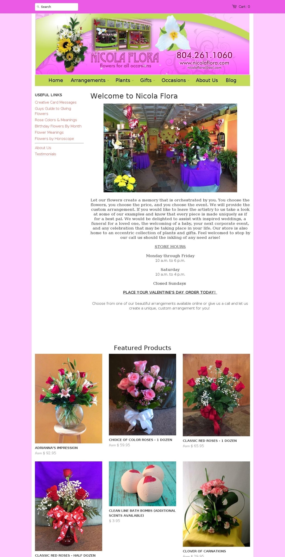 nicolaflora.com shopify website screenshot