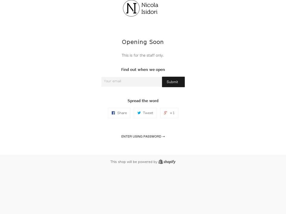 nicolaisidori.com shopify website screenshot