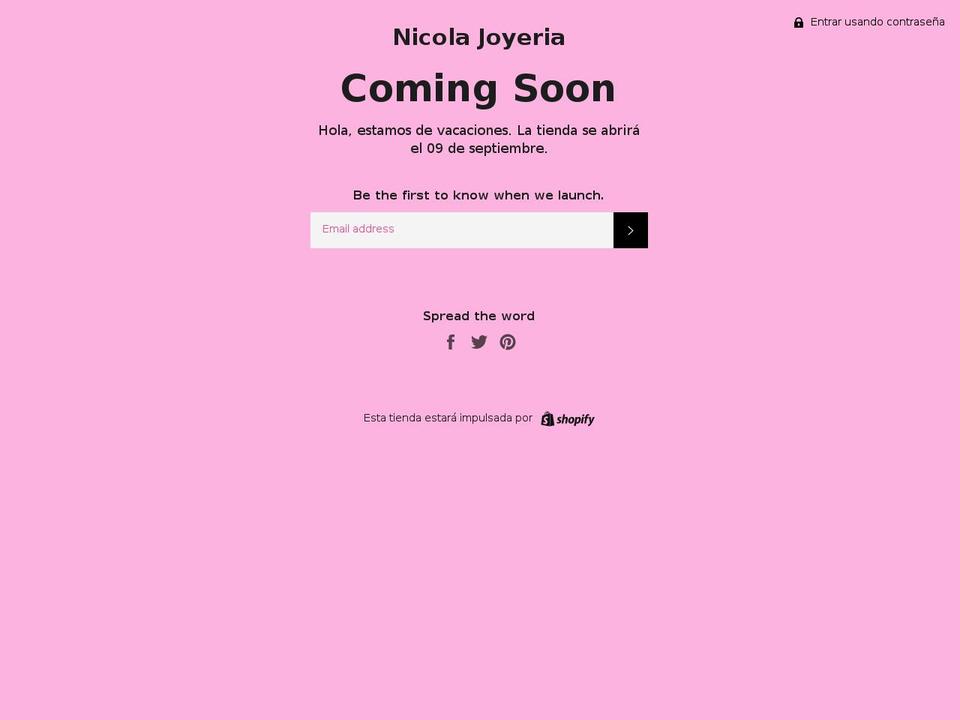 nicolajoyeria.com — Shopify storefront screenshot