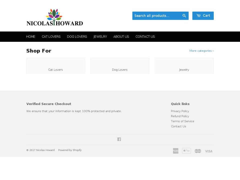 nicolas-howard.com shopify website screenshot