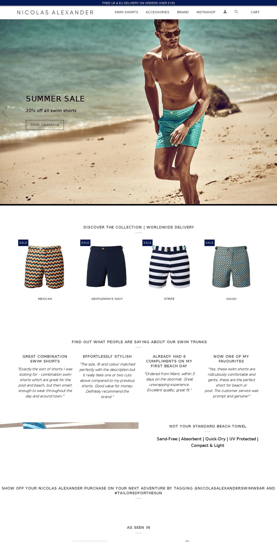 nicolasalexanderswimwear.com — Shopify storefront screenshot