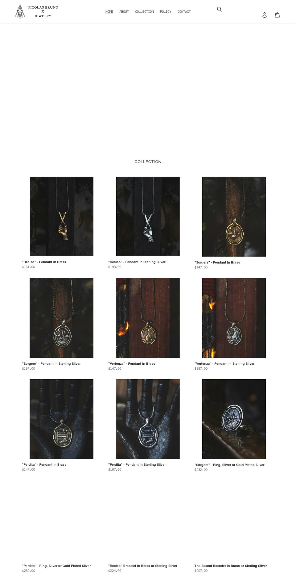 nicolasbrunojewelry.com shopify website screenshot