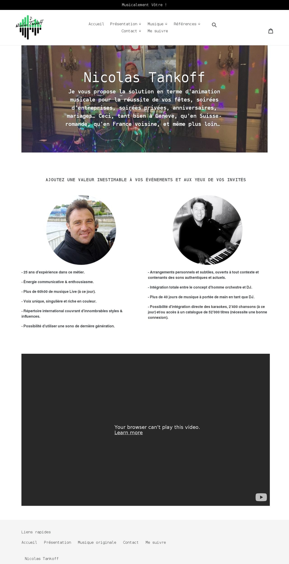 nicolastankoff.com shopify website screenshot