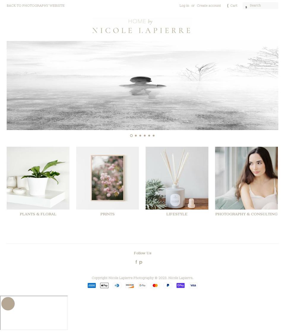 nicole-lapierre.myshopify.com shopify website screenshot
