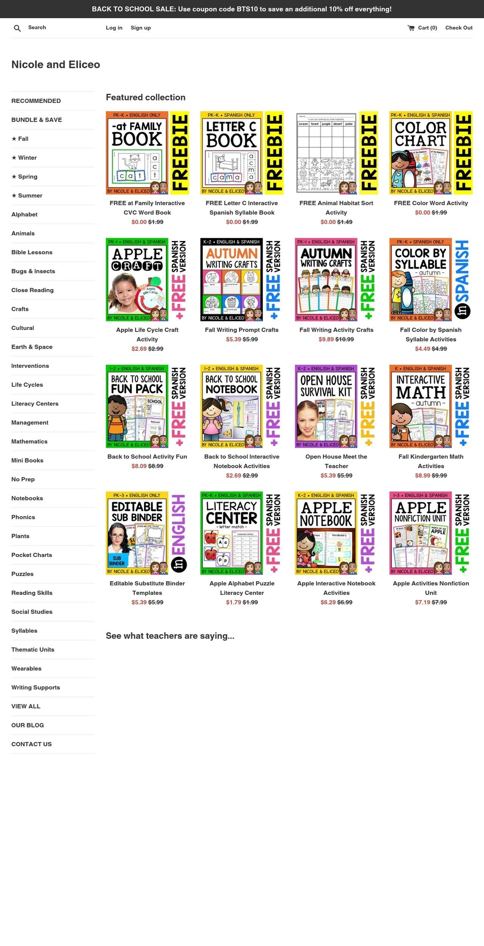 nicoleandeliceo.com — Shopify storefront screenshot