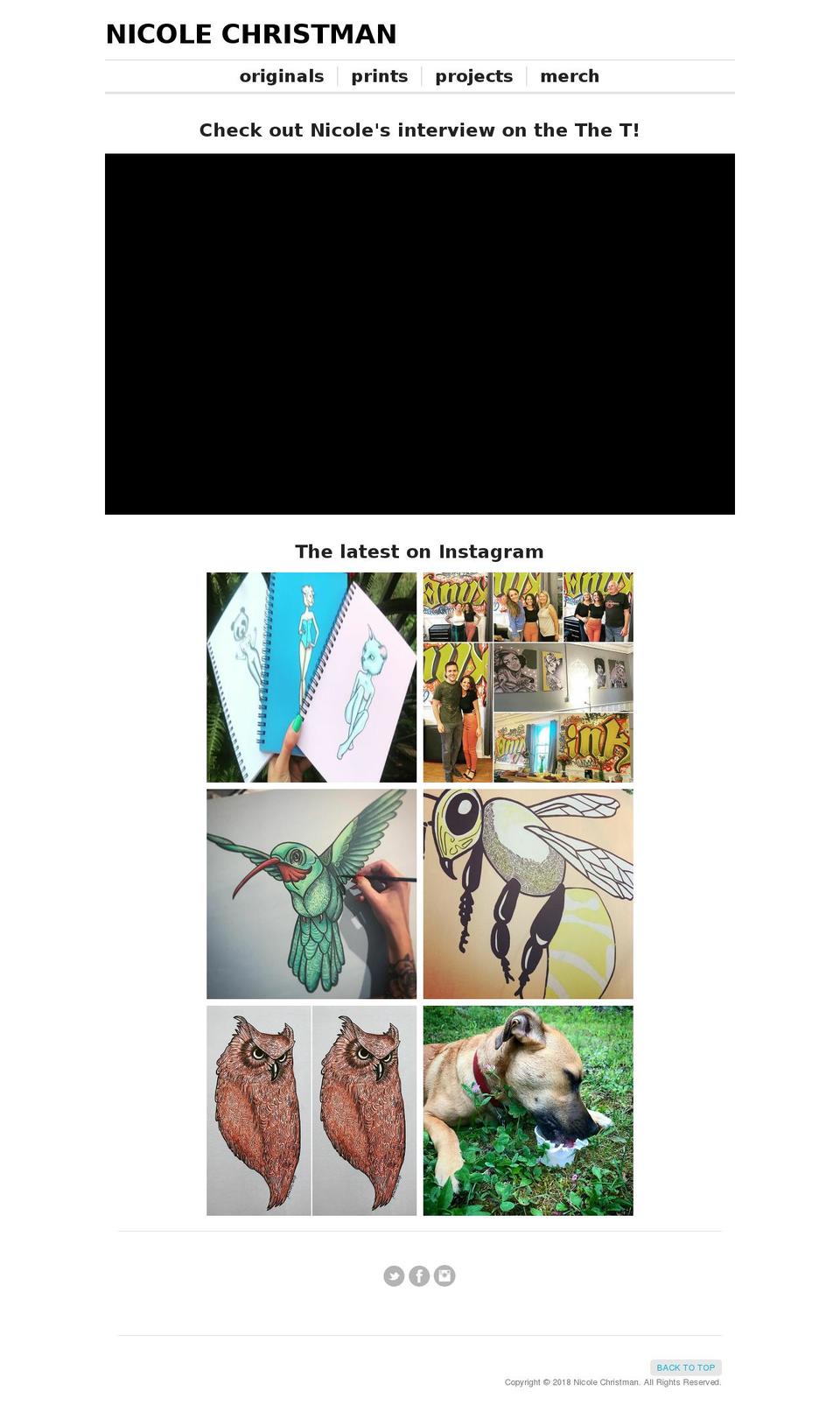 nicolechristman.com — Shopify storefront screenshot
