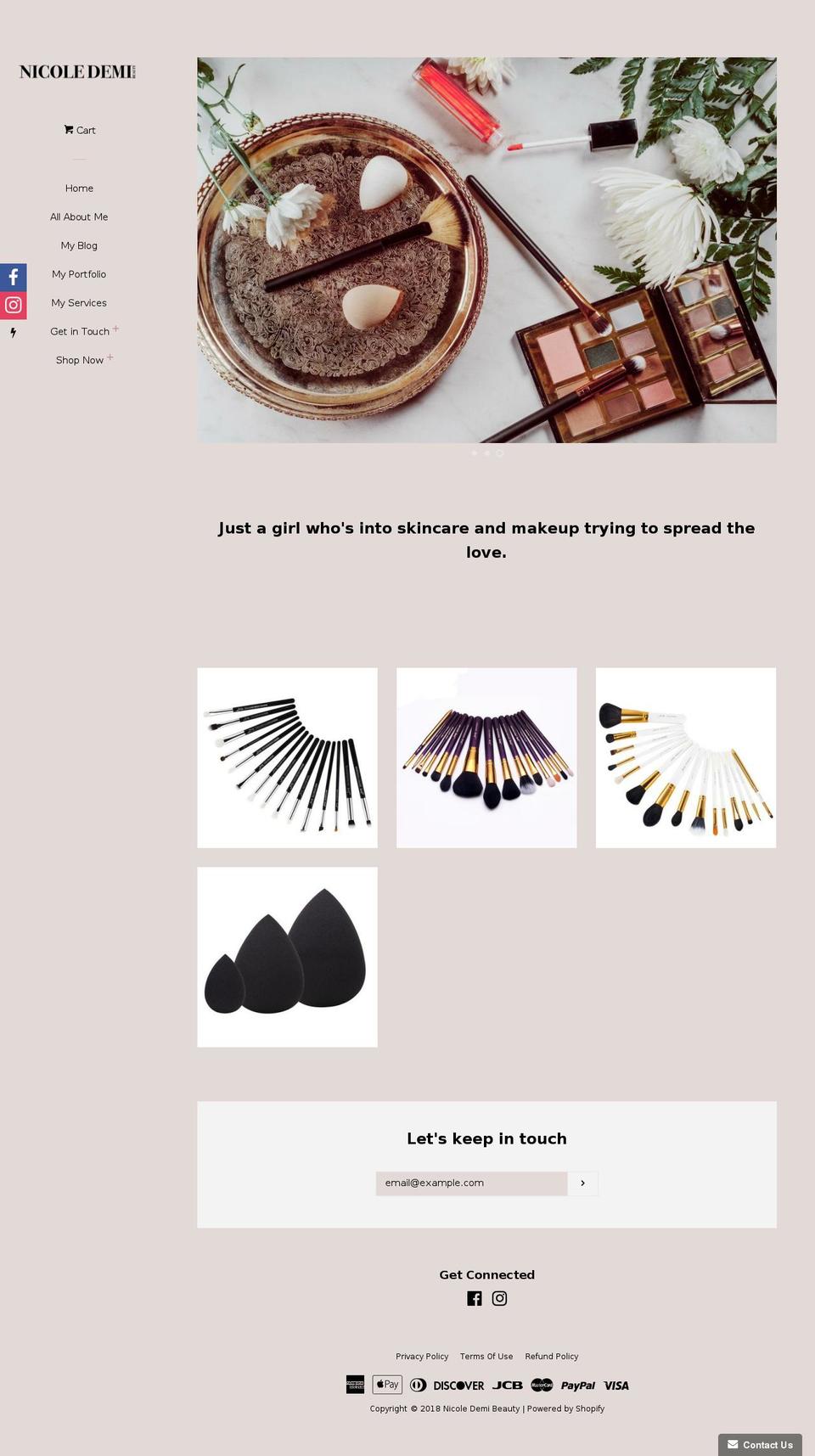 nicoledemi.com shopify website screenshot