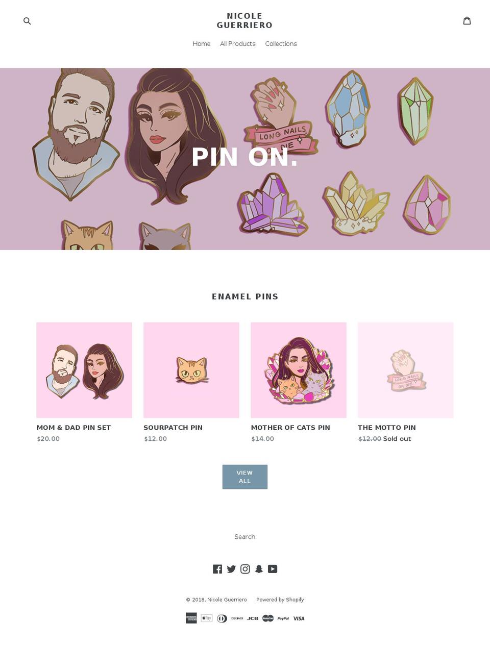 nicoleguerriero.com shopify website screenshot