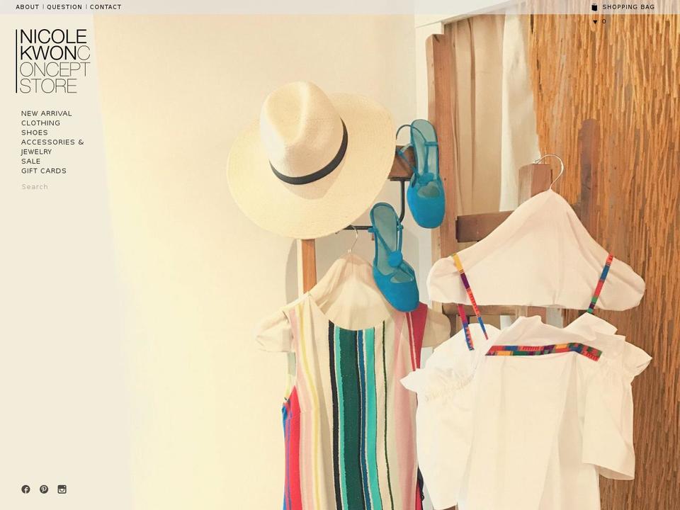 nicolekwon.com shopify website screenshot