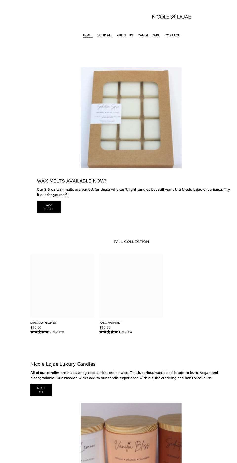 nicolelajae.com shopify website screenshot
