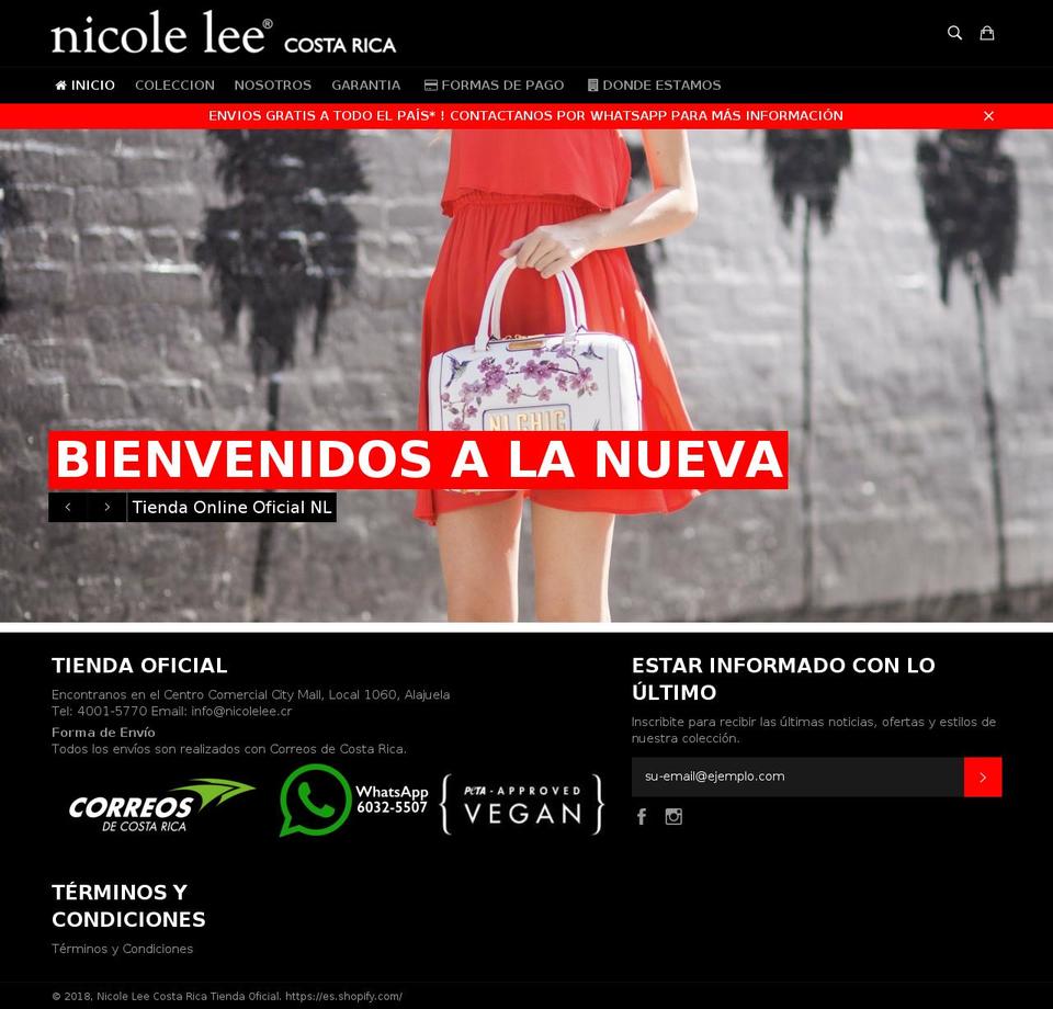 nicolelee.cr shopify website screenshot