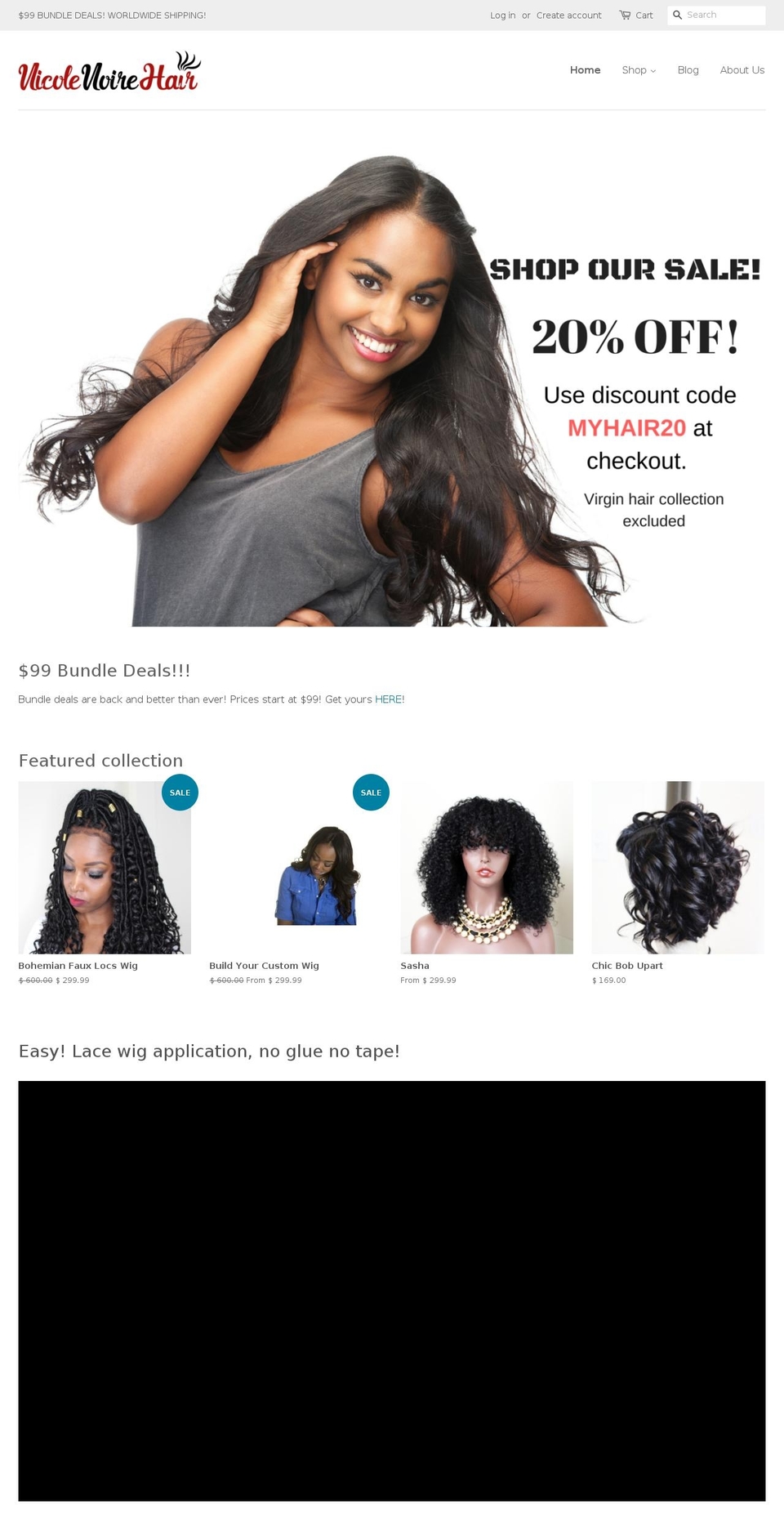 nicolenoire.com — Shopify storefront screenshot