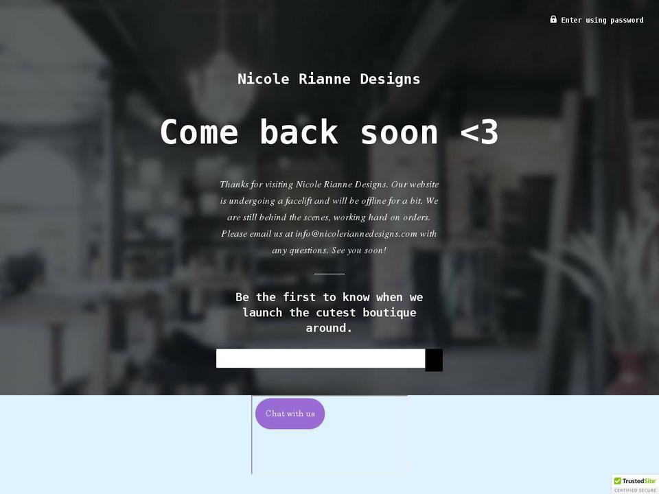 nicoleriannedesigns.com shopify website screenshot