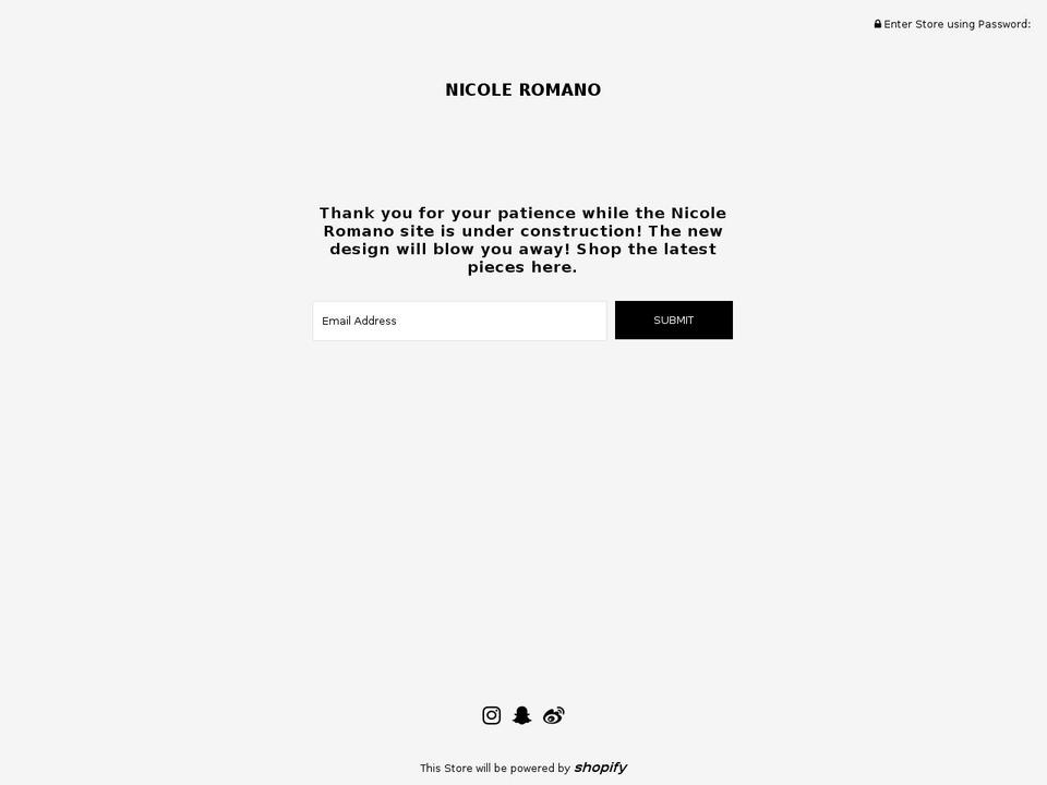 nicoleromano.com shopify website screenshot