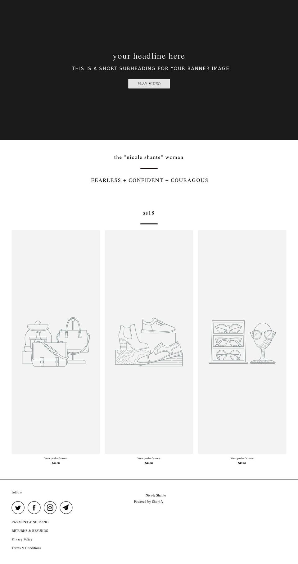 nicoleshante.com shopify website screenshot