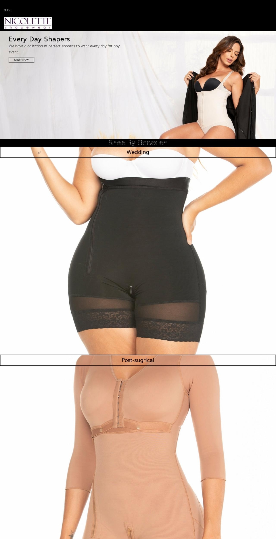 nicoletteshapewear.com — Shopify storefront screenshot