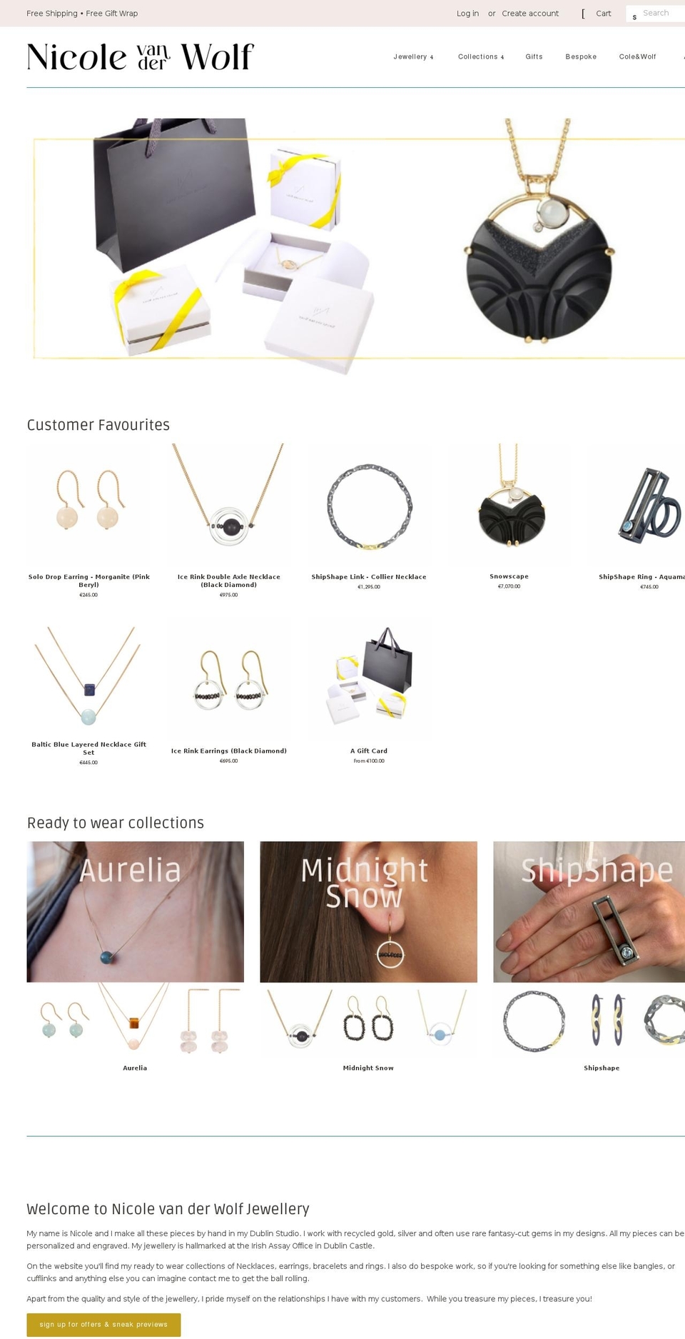 nicolevanderwolf.com shopify website screenshot