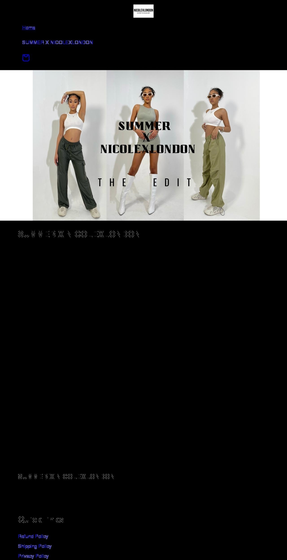 nicolexlondon.com shopify website screenshot