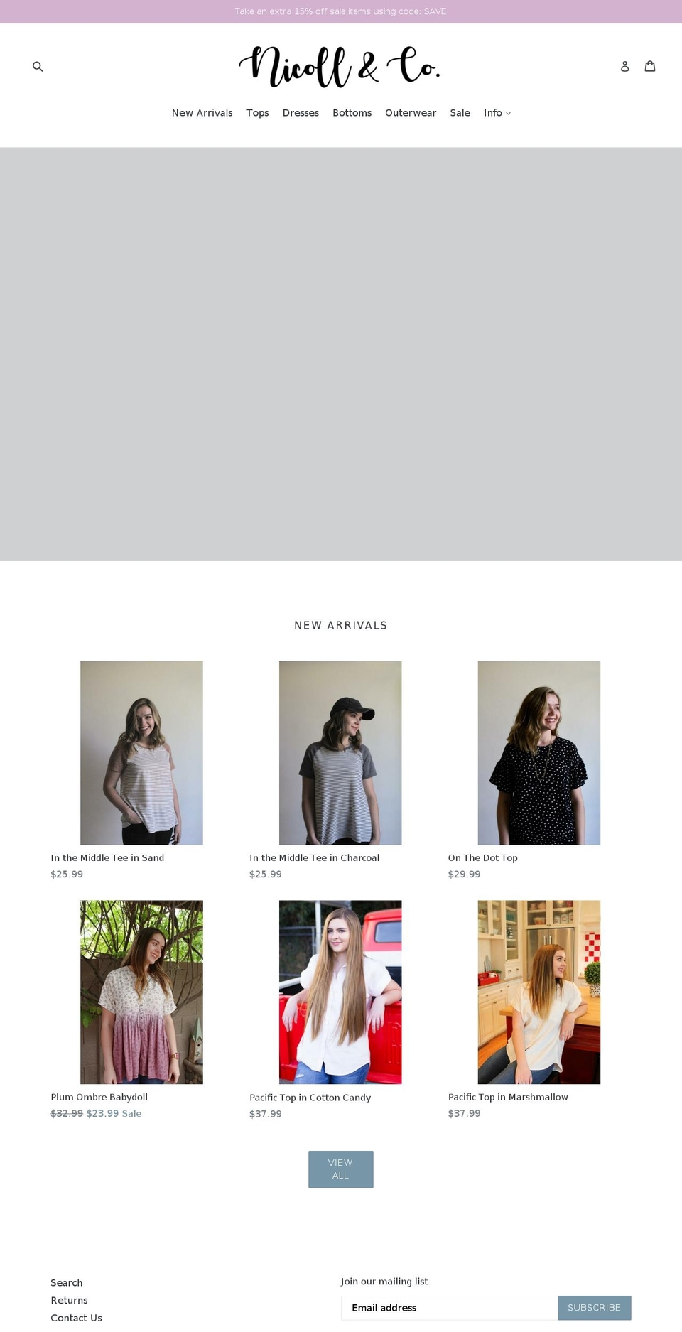 nicollandco.com — Shopify storefront screenshot