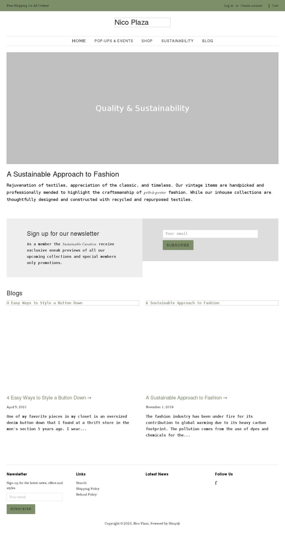 nicoplaza.com shopify website screenshot