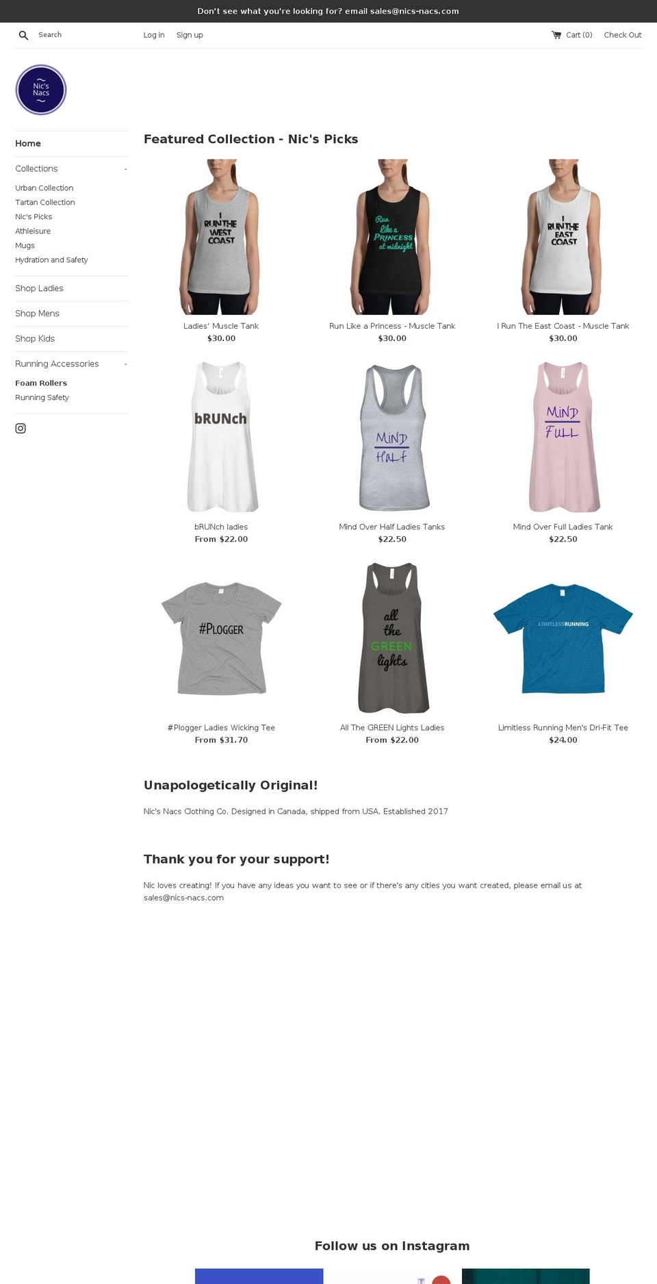 nics-nacs.com — Shopify storefront screenshot