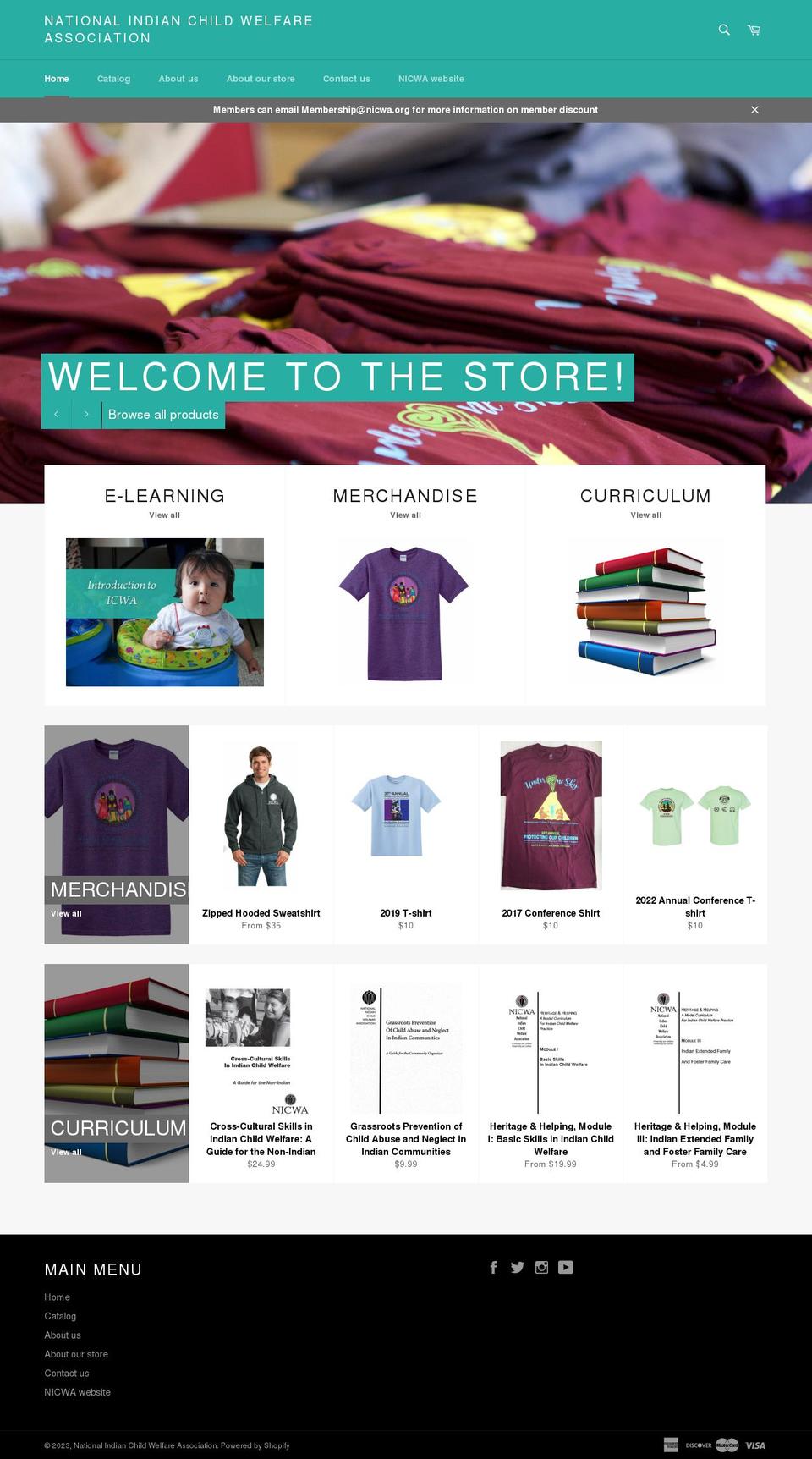 nicwa.myshopify.com shopify website screenshot